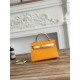 Hermes Kelly Mini II Bag Epsom Leather WAX-Bicolor Jaune d'Or/Craie High