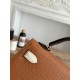 Hermes Kelly Mini II Bag Epsom Leather WAX-Bicolor Gold/Craie/Black High