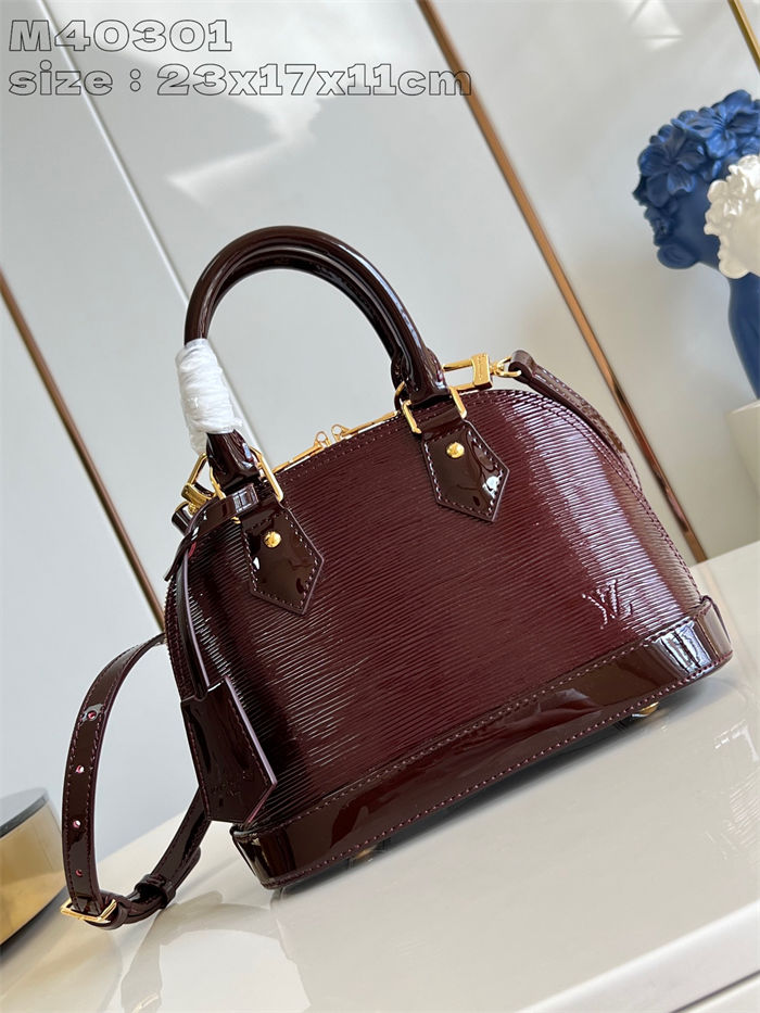 Louis Vuitton Alma BB Bag Epi Leather M40301 Burgundy High