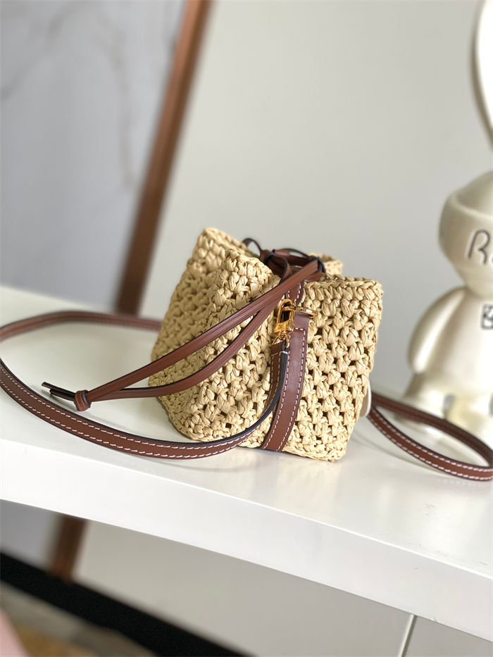 Louis Vuitton NOE PURSE Natural raffia M83521 High