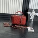 Chanel VANITY WITH CHAIN AP2199 Patent Calfskin Gold-Tone Metal Red High