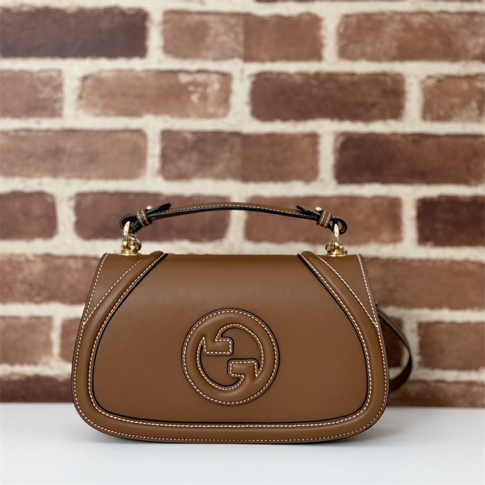 Gucci BLONDIE SMALL TOP HANDLE BAG 815714 Leather Brown High