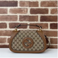 Gucci BLONDIE SMALL TOP HANDLE BAG 815714 Original GG canvas High