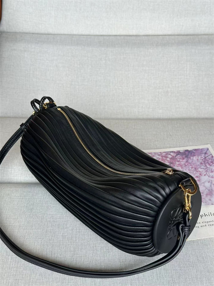 Loewe Bracelet Pouch in pleated nappa Black High