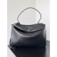 WOMEN'S RODEO LARGE HANDBAG smooth calfskin Black Silver-Metal High