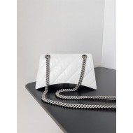 WOMEN'S CRUSH SMALL CHAIN BAG QUILTED crushed calfskin White High