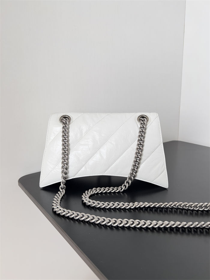 WOMEN'S CRUSH SMALL CHAIN BAG QUILTED crushed calfskin White High