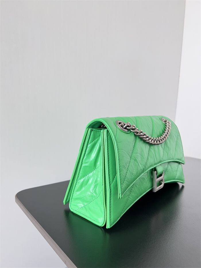 WOMEN'S CRUSH SMALL CHAIN BAG QUILTED crushed calfskin Green High