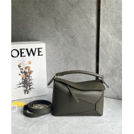 Small Puzzle bag in classic calfskin Dark Khaki Green High