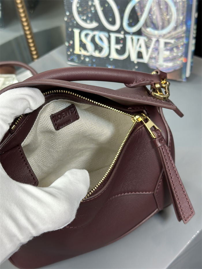 Mini Puzzle bag in classic calfskin Dark Burgundy High