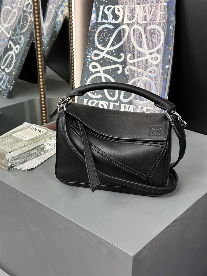 Mini Puzzle bag in classic calfskin Black High