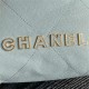 Chanel 22 MINI HANDBAG Shiny Grained Calfskin, Enamel & Gold-Tone Metal Blue AS3980 High