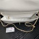 Chanel MAXI CLUTCH BAG AS5182 Grained Shiny Calfskin & Gold-Tone Metal White High