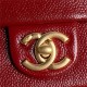 Chanel SMALL FLAP BAG AS5186 Grained Shiny Calfskin & Gold-Tone Metal Burgundy High