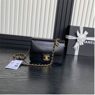 Chanel MINI FLAP BAG AS5218 Grained Shiny Calfskin & Gold-Tone Metal Black High