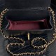 Chanel MINI FLAP BAG AS5218 Grained Shiny Calfskin & Gold-Tone Metal Black High