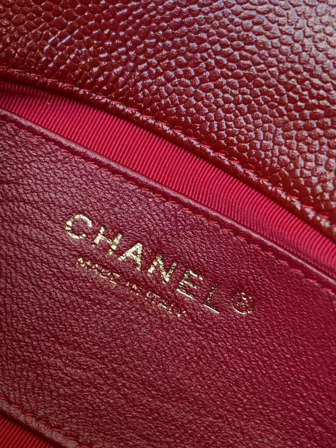 Chanel MINI FLAP BAG AS5218 Grained Shiny Calfskin & Gold-Tone Metal Burgundy High