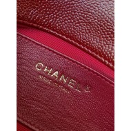 Chanel MINI FLAP BAG AS5218 Grained Shiny Calfskin & Gold-Tone Metal Burgundy High