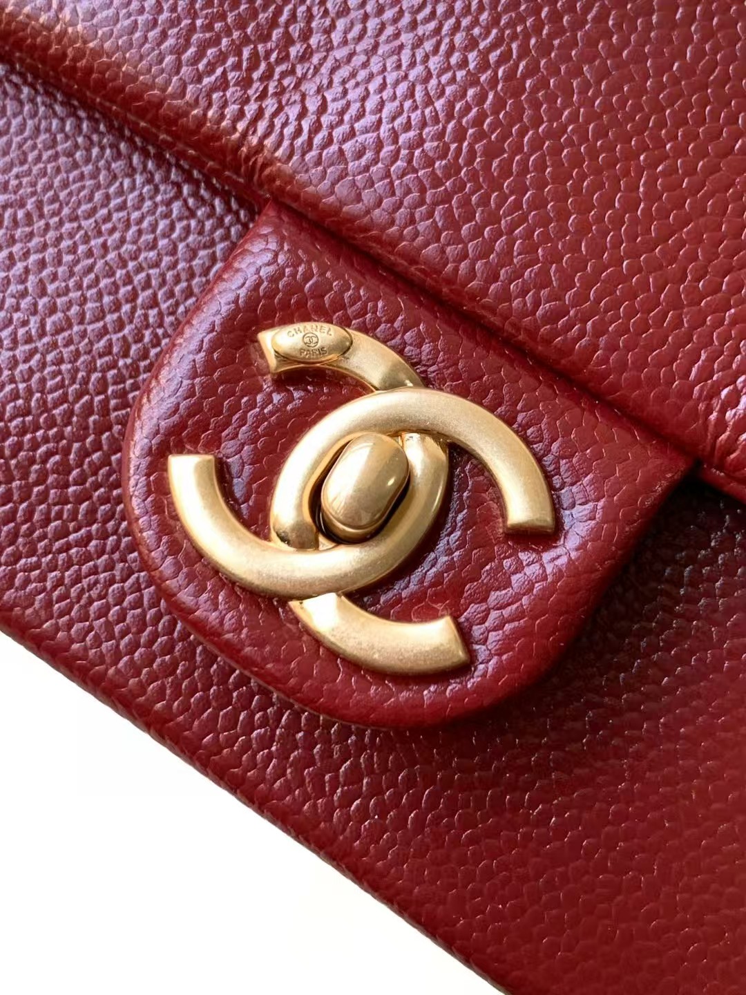 Chanel MINI FLAP BAG AS5218 Grained Shiny Calfskin & Gold-Tone Metal Burgundy High