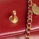 Chanel FLAP BAG AS5180 Grained Shiny Calfskin & Gold-Tone Metal Burgundy High