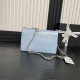 Chanel FLAP BAG AS5180 Grained Shiny Calfskin & Gold-Tone Metal Blue High