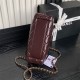 VANITY CASE AS5222 Shiny Crumpled Lambskin & Gold-Tone Metal Brown High