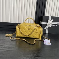 VANITY CASE AS5222 Shiny Crumpled Lambskin & Gold-Tone Metal Yellow High