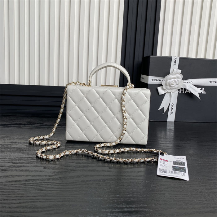 Chanel SMALL BOX BAG AS5167 Lambskin & Gold Metal White High