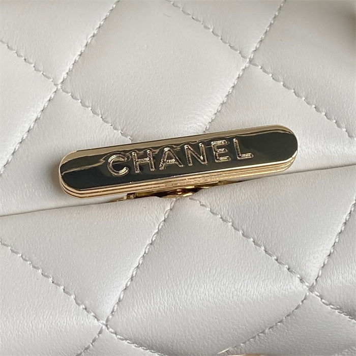 Chanel SMALL BOX BAG AS5167 Lambskin & Gold Metal White High