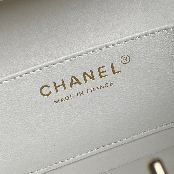 Chanel SMALL BOX BAG AS5167 Lambskin & Gold Metal White High