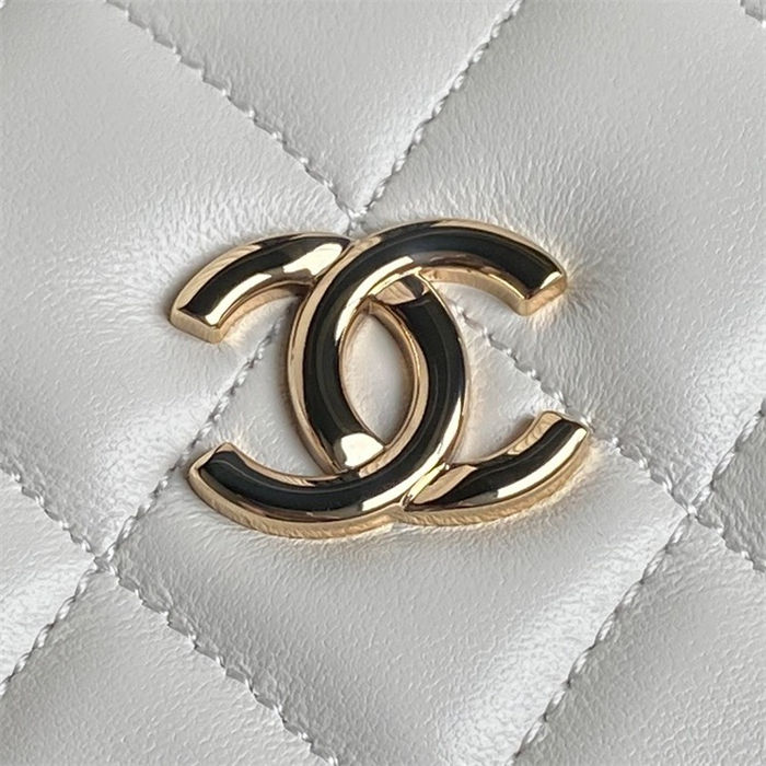 Chanel SMALL BOX BAG AS5167 Lambskin & Gold Metal White High