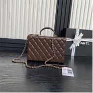 Chanel BOX BAG AS5168 Lambskin & Gold Metal Brown High