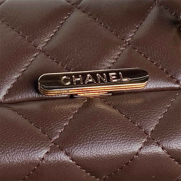 Chanel BOX BAG AS5168 Lambskin & Gold Metal Brown High