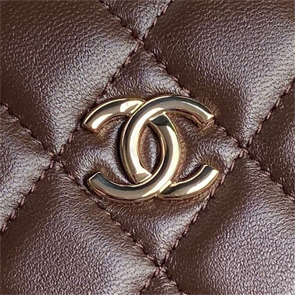 Chanel BOX BAG AS5168 Lambskin & Gold Metal Brown High