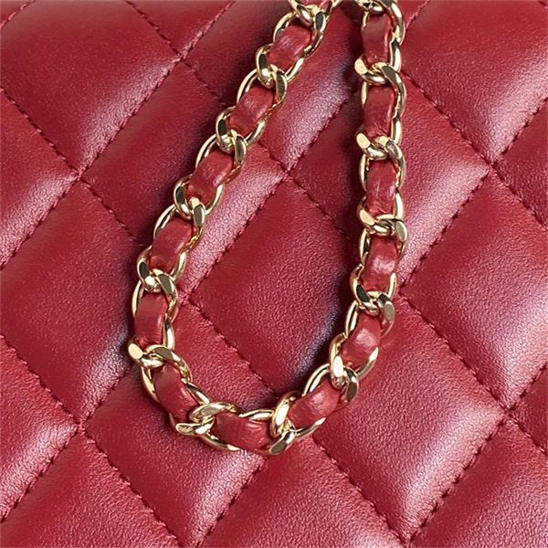 Chanel BOX BAG AS5168 Lambskin & Gold Metal Burgundy High