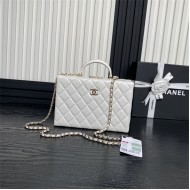 Chanel BOX BAG AS5168 Lambskin & Gold Metal White High