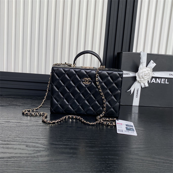 Chanel BOX BAG AS5168 Lambskin & Gold Metal Black High