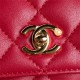 Chanel WALLET ON CHAIN AP4282 Shiny Lambskin, Imitation Pearls & Gold-Tone Metal Red High