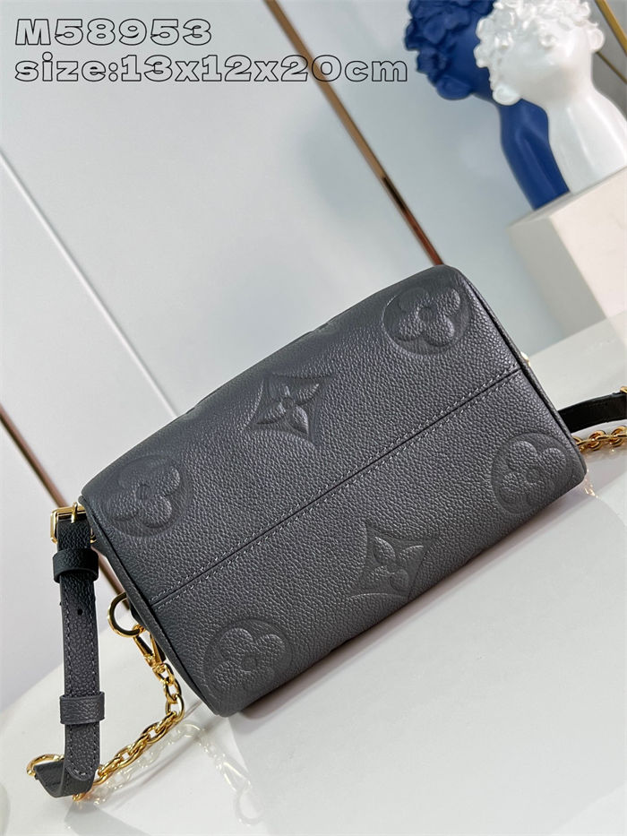 Louis Vuitton SPEEDY BANDOULIÈRE 20 Embossed grained cowhide leather M58953 Pewter High