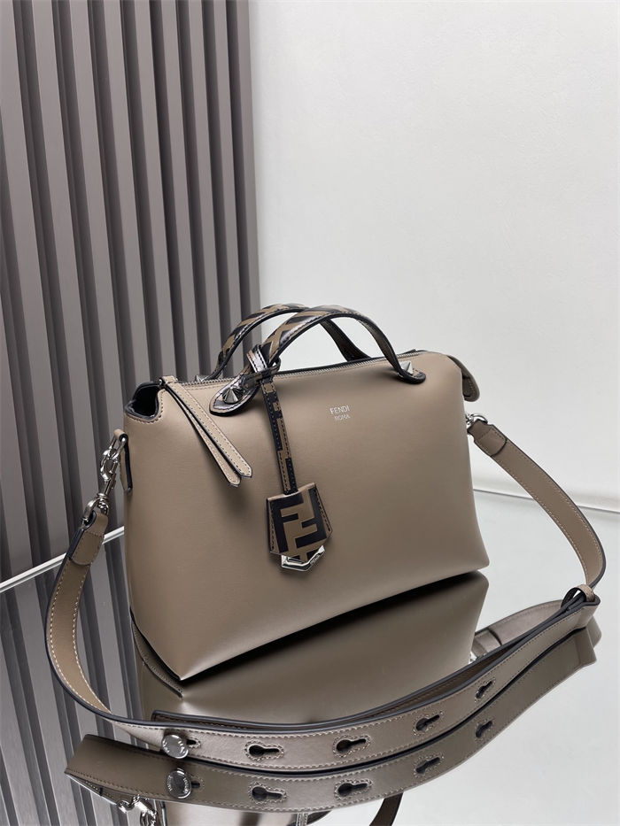 Fendi By The Way Medium Boston bag leather Taupe High