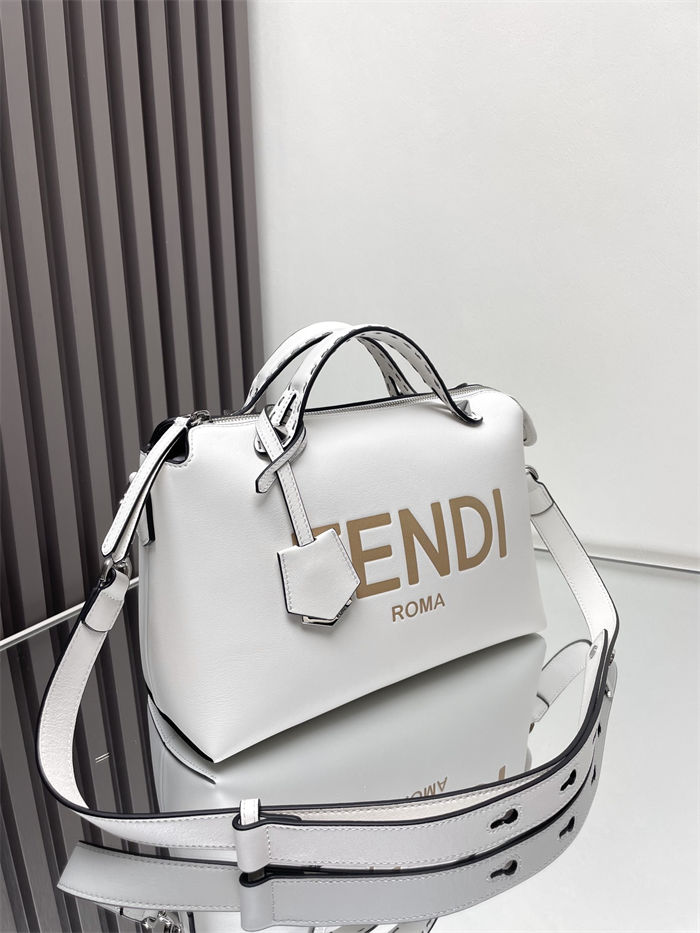 Fendi By The Way Medium Boston bag leather White High