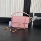 Chanel SMALL FLAP BAG WITH TOP HANDLE AS5166 Grained Calfskin Pink High