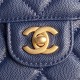 Chanel MINI FLAP BAG WITH TOP HANDLE AS5165 Grained Calfskin Blue High