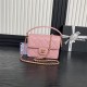 Chanel MINI FLAP BAG WITH TOP HANDLE AS5165 Grained Calfskin Pink High