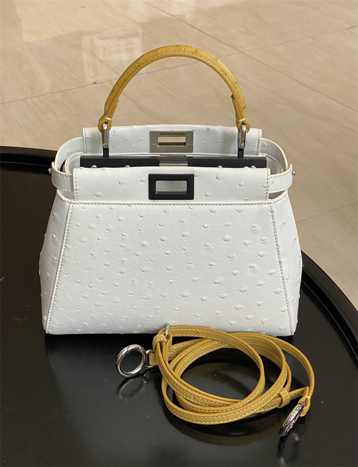 PEEKABOO MINI ostrich leather bag High