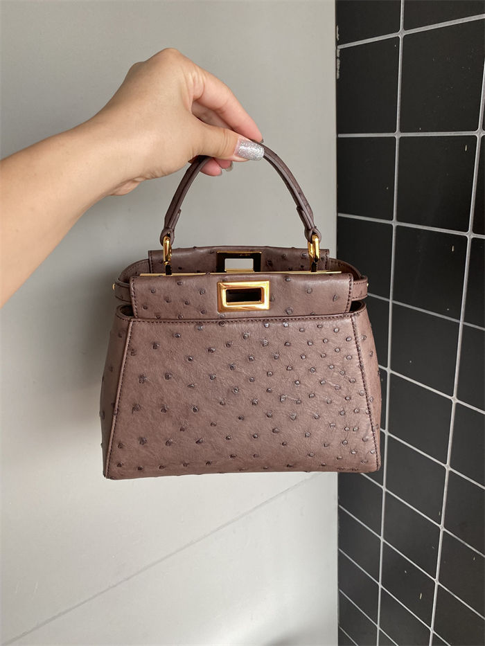 PEEKABOO MINI ostrich leather bag High