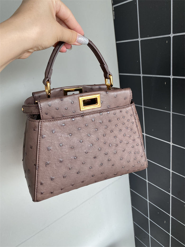 PEEKABOO MINI ostrich leather bag High