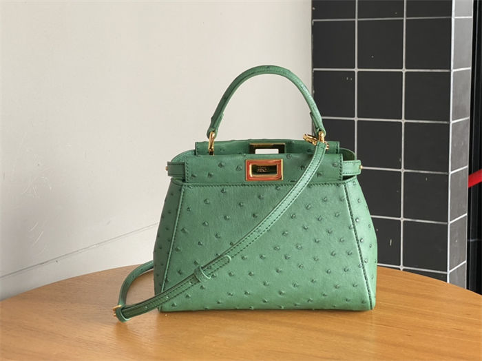 PEEKABOO MINI ostrich leather bag High