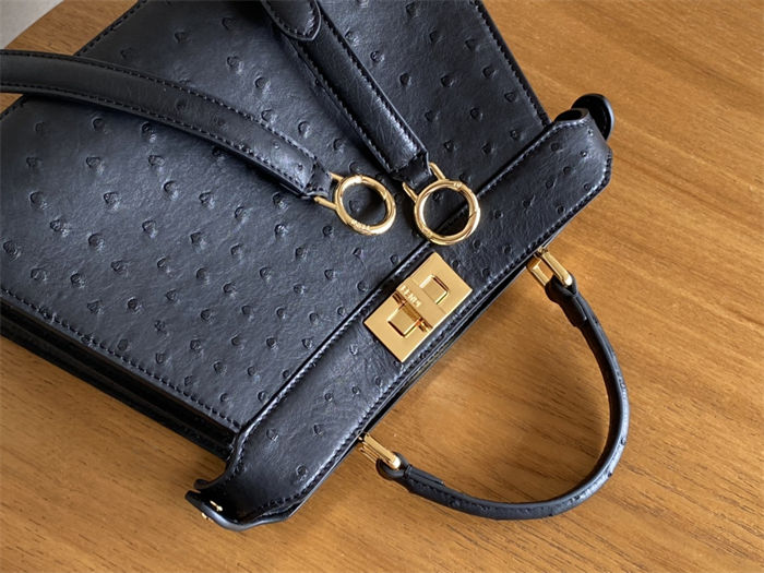 PEEKABOO SMALL ostrich leather bag High