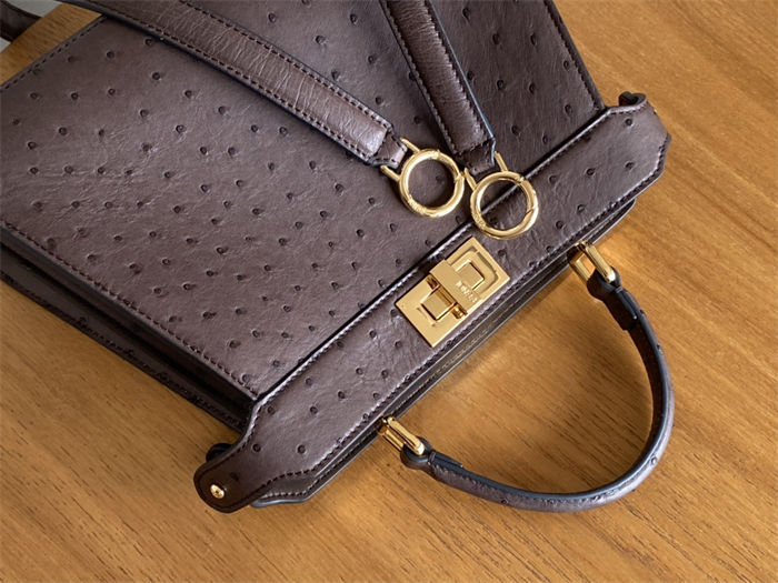 PEEKABOO SMALL ostrich leather bag High